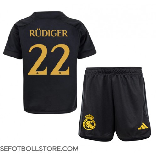 Real Madrid Antonio Rudiger #22 Replika babykläder Tredjeställ Barn 2023-24 Kortärmad (+ korta byxor)